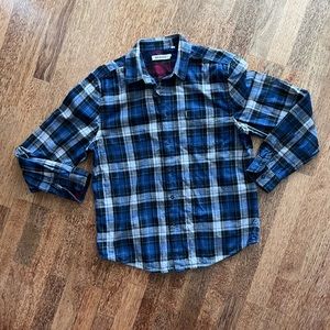 Ben Sherman Shirt Flannel Blue Plaid Long Sleeve Button Up Mens XL EUC